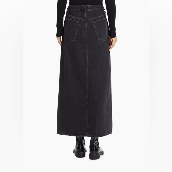 NWT Agolde Leif Denim 90s  vintage high waisted  Maxi Skirt in a black Sz 24 - Picture 7 of 16